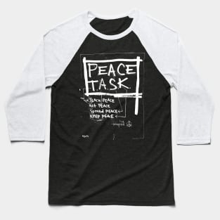 Peace Task Doodle White Baseball T-Shirt